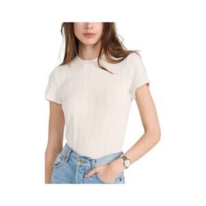 Re/Done 'Pointelle' Cream Cotton Baby Tee Size S